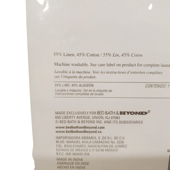 Linen Chambray Blue Tablecloth with Contrast Stitch Excalibur Studio 3B 52 x 70 - Picture 10 of 11